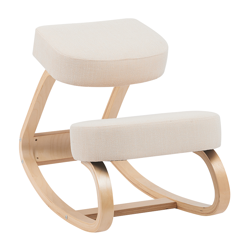 Kursi Berlutut Goyang Kayu Ergonomis Krem (GY-040)
