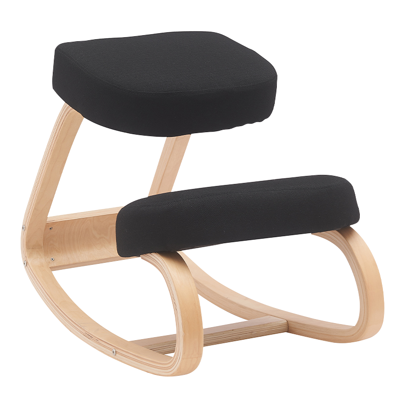 Kursi Berlutut Goyang Kayu Ergonomis Hitam (GY-040)