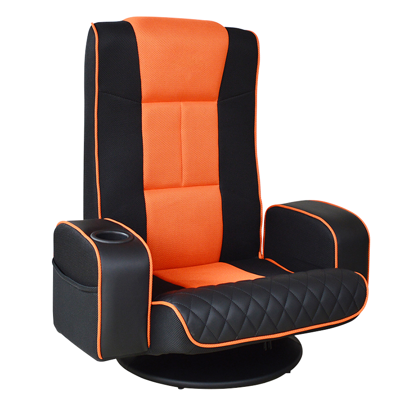 Kursi Gaming Lantai Pu Jaring yang Dapat Disesuaikan dengan Tempat Cangkir (S-0107b)