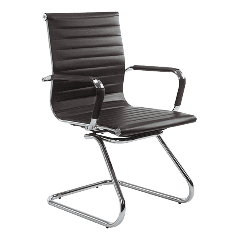 Kursi Konferensi Kulit Punggung Tengah Modern Coklat (Y-1846C )