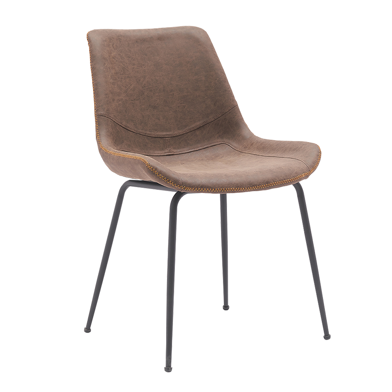 Kursi Makan Aksen Bagian Tengah Kaki Logam Coklat (Y-C12)