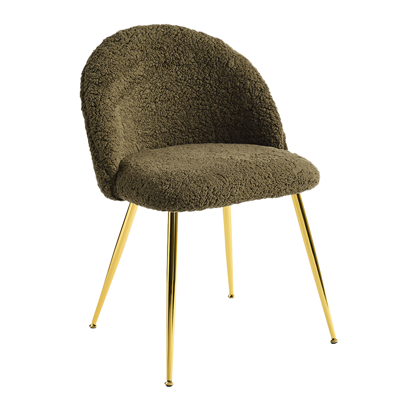 Kursi Makan Teddy Fleece Hijau dengan Alas Emas (Y-C16)