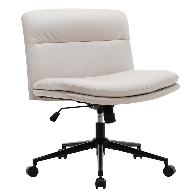 Kursi Kantor Rumah Tanpa Lengan Berkaki Lebar Putih (Y-C56)