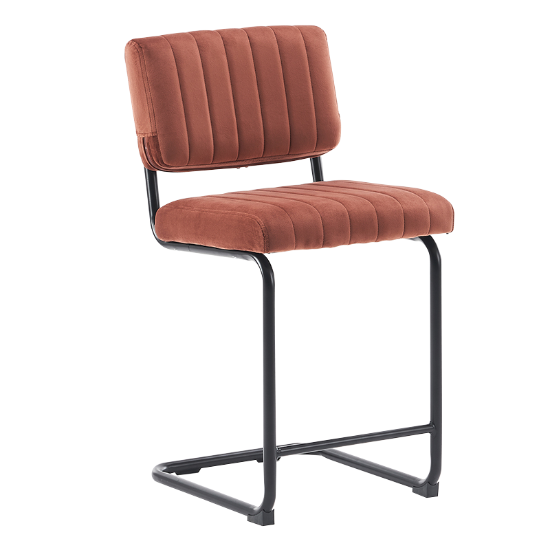 Kursi Bangku Konter Tinggi Punggung Rendah Beludru Unta (Y-C02)