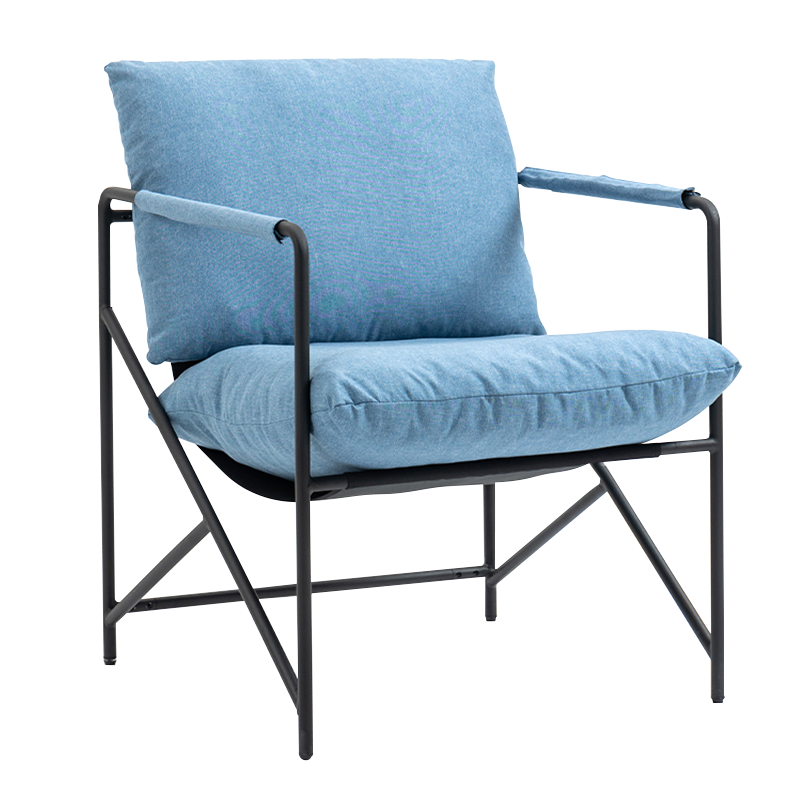 Kursi Aksen Santai Berlapis Rangka Logam Krem (Y-C37)