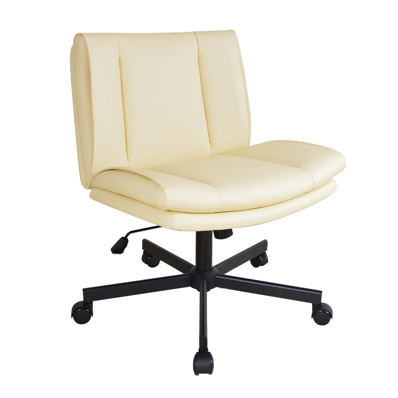 Kursi Kantor Rumah Santai Berlapis Lebar Tanpa Lengan PU Punggung Tengah (X-5146)