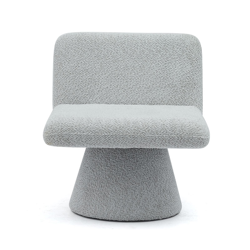 Kursi Aksen Putar Berlapis Abu-abu Modern Kursi Sofa Tunggal Ruang Tamu Kain (GY-642)