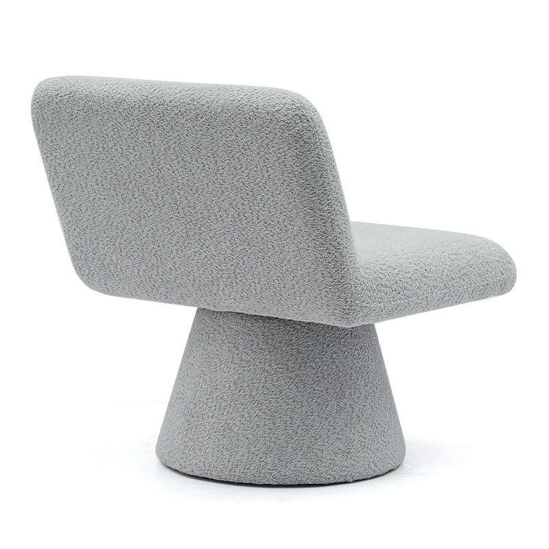 Kursi Aksen Putar Berlapis Abu-abu Modern Kursi Sofa Tunggal Ruang Tamu Kain (GY-642)