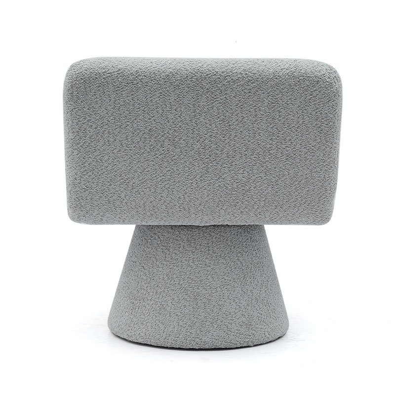 Kursi Aksen Putar Berlapis Abu-abu Modern Kursi Sofa Tunggal Ruang Tamu Kain (GY-642)