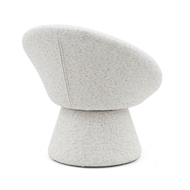 Kain Putih Nordic Kursi Ruang Tamu Bentuk Bulat Malas Sofa Tempat Duduk Tunggal Kursi Santai Aksen dengan Sandaran (GY-645)