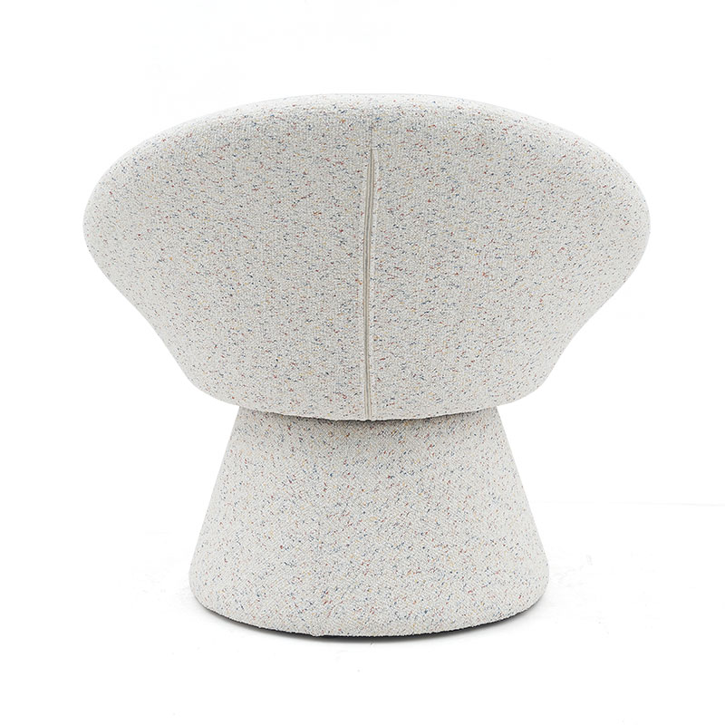 Kain Putih Nordic Kursi Ruang Tamu Bentuk Bulat Malas Sofa Tempat Duduk Tunggal Kursi Santai Aksen dengan Sandaran (GY-645)