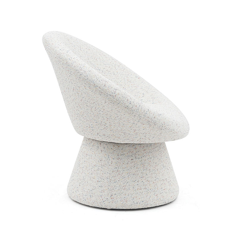 Kain Putih Nordic Kursi Ruang Tamu Bentuk Bulat Malas Sofa Tempat Duduk Tunggal Kursi Santai Aksen dengan Sandaran (GY-645)