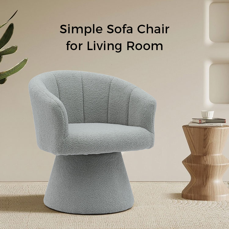 Abu-abu Gaya Santai Dalam Ruangan Nyaman Bantal Kursi Tebal Kursi Malas Aksen Hotel Putar Kursi Berlengan untuk Ruang Tamu (GY-646)