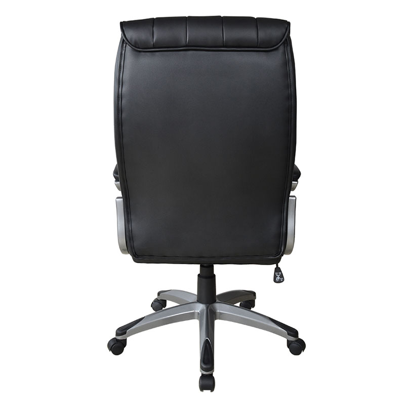 Kursi Kantor Manajer Sandaran Tangan Bantalan Lukisan Kulit Hitam Ergonomis (M-6113)