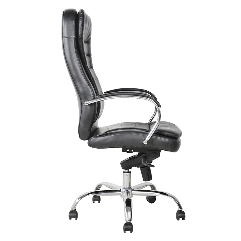 Kursi Kantor Manajer Ergonomis dengan Sandaran Tangan Bantalan Krom (M-6117)