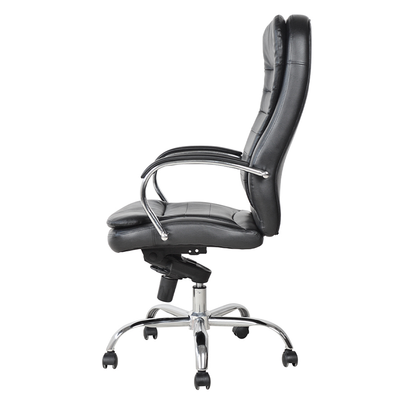 Kursi Kantor Manajer Ergonomis dengan Sandaran Tangan Bantalan Krom (M-6117)