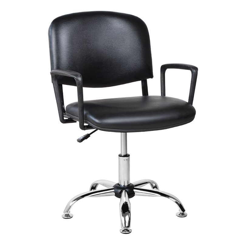 Kursi Salon Sandaran Tangan Logam PU Punggung Rendah dengan Chrome Glide (M-6118)