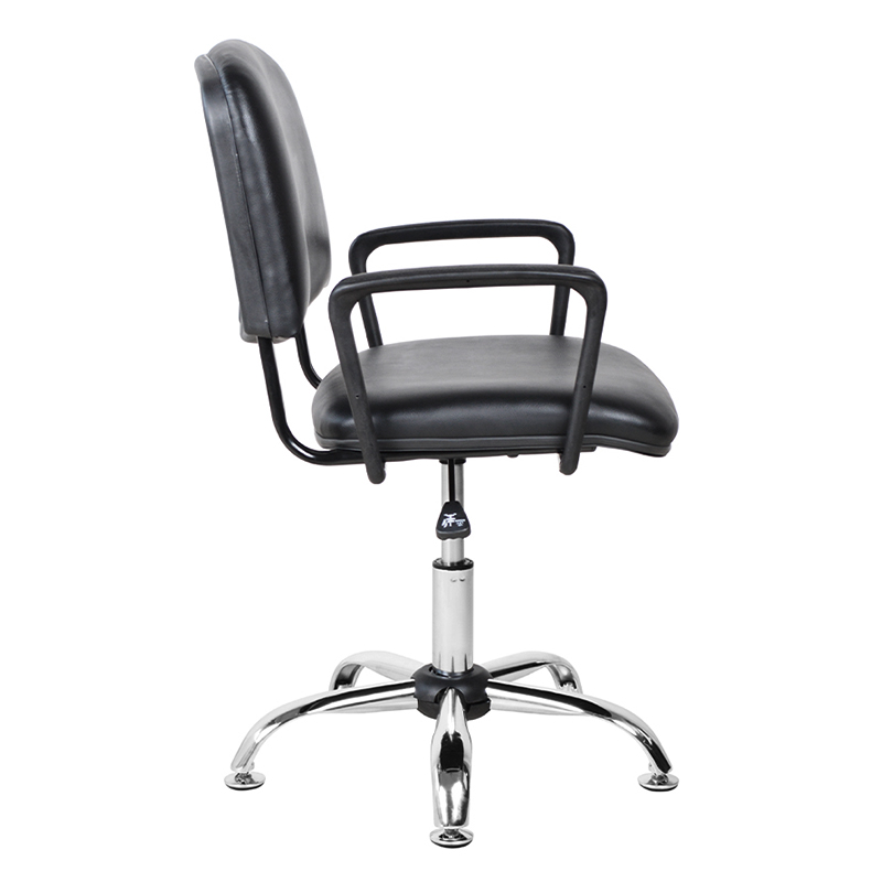 Kursi Salon Sandaran Tangan Logam PU Punggung Rendah dengan Chrome Glide (M-6118)