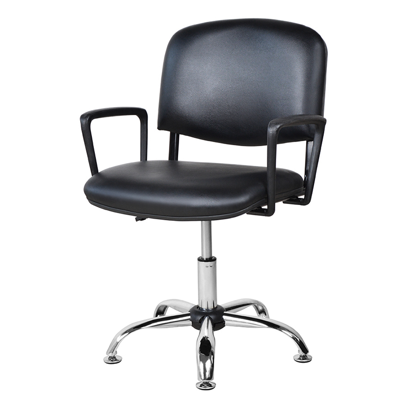 Kursi Salon Sandaran Tangan Logam PU Punggung Rendah dengan Chrome Glide (M-6118)