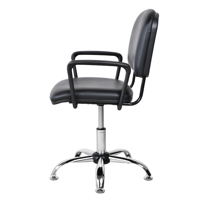 Kursi Salon Sandaran Tangan Logam PU Punggung Rendah dengan Chrome Glide (M-6118)