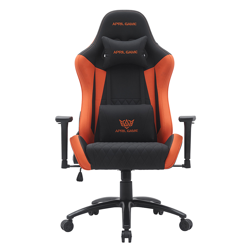 Kursi Gaming Putar Modern Oranye dengan Sandaran Tangan 3D yang Dapat Disesuaikan (T-7122)