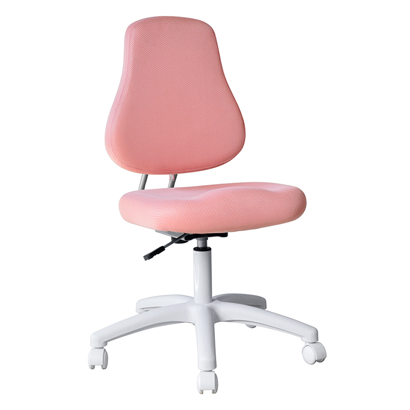 Kursi Tugas Staf Tanpa Lengan Kain Merah Muda dengan Alas Nilon（M-6122)