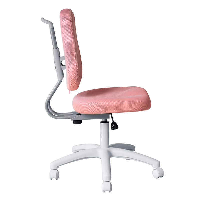 Kursi Tugas Staf Tanpa Lengan Kain Merah Muda dengan Alas Nilon（M-6122)