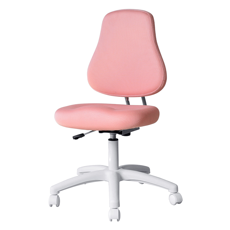 Kursi Tugas Staf Tanpa Lengan Kain Merah Muda dengan Alas Nilon（M-6122)