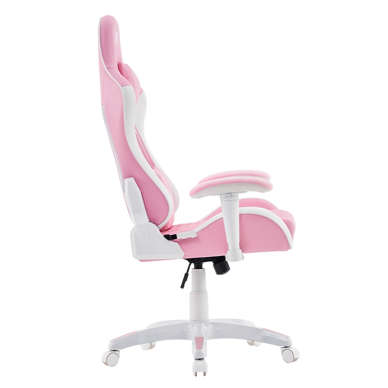 Kursi Gaming Putar Modern Merah Muda dengan Sandaran Tangan 3D yang Dapat Disesuaikan (T-7122)