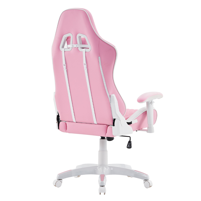 Kursi Gaming Putar Modern Merah Muda dengan Sandaran Tangan 3D yang Dapat Disesuaikan (T-7122)