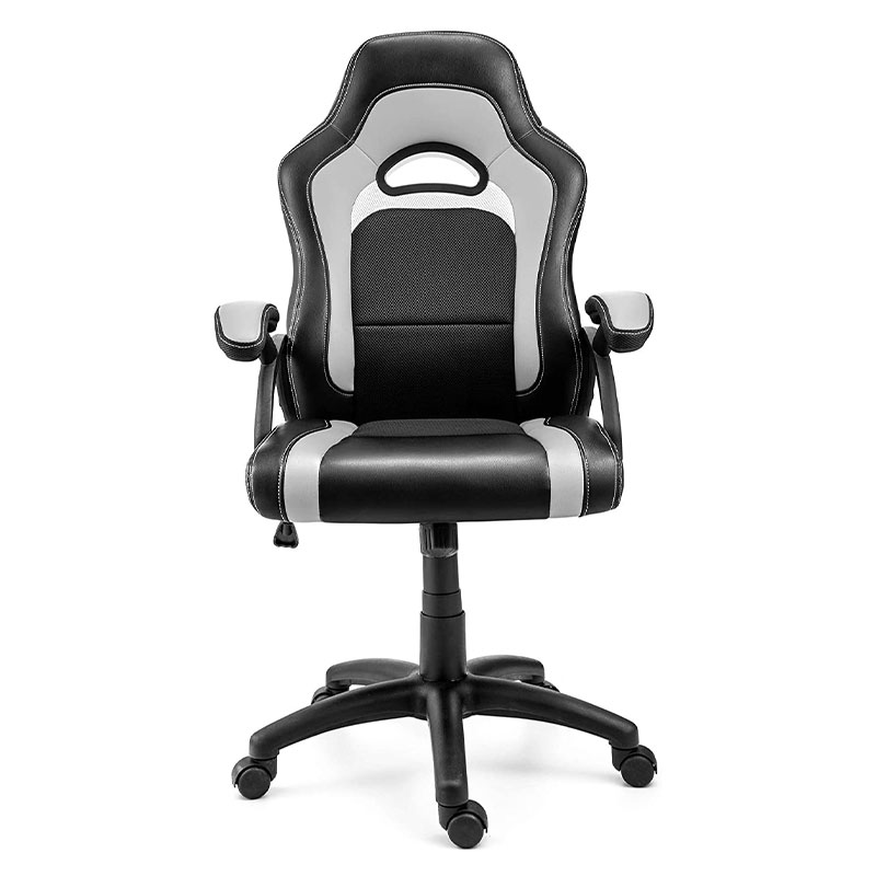 Kursi Ruang Tamu Kain Modern dengan Sandaran Kepala Putar Dapat Disesuaikan Bahan Baja Logam Pu untuk Permainan dan Komputasi (Y-2647)