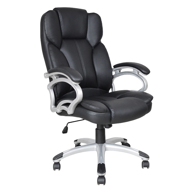 Kursi Kantor Eksekutif Sandaran Tangan Bantalan Tetap Punggung Tinggi Hitam (Y-2825)