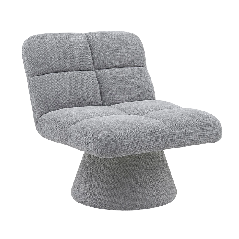 Kursi Sofa Putar Bantal Lembut Kain Tanpa Lengan Unik Nordic Kontemporer Rumah untuk Ruang Tamu dengan Alas Berputar (GY-643)